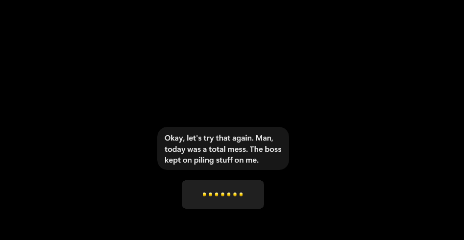 Blabb's overlay showing dictated words appearing live as a caption